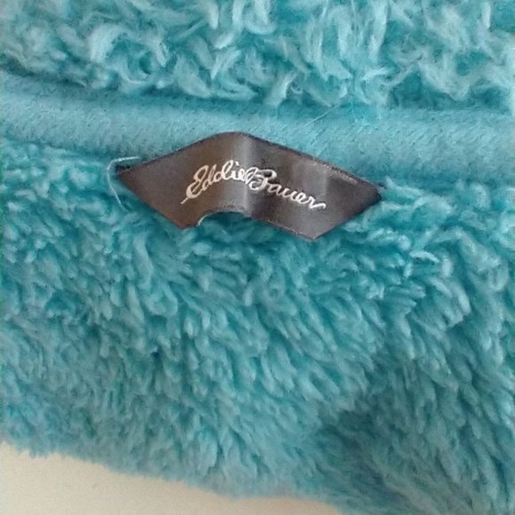 Eddie Baur 2021 Quest Plush Teddy Zip Up Hooded Jacket Teal Size Medium - Picture 5 of 7